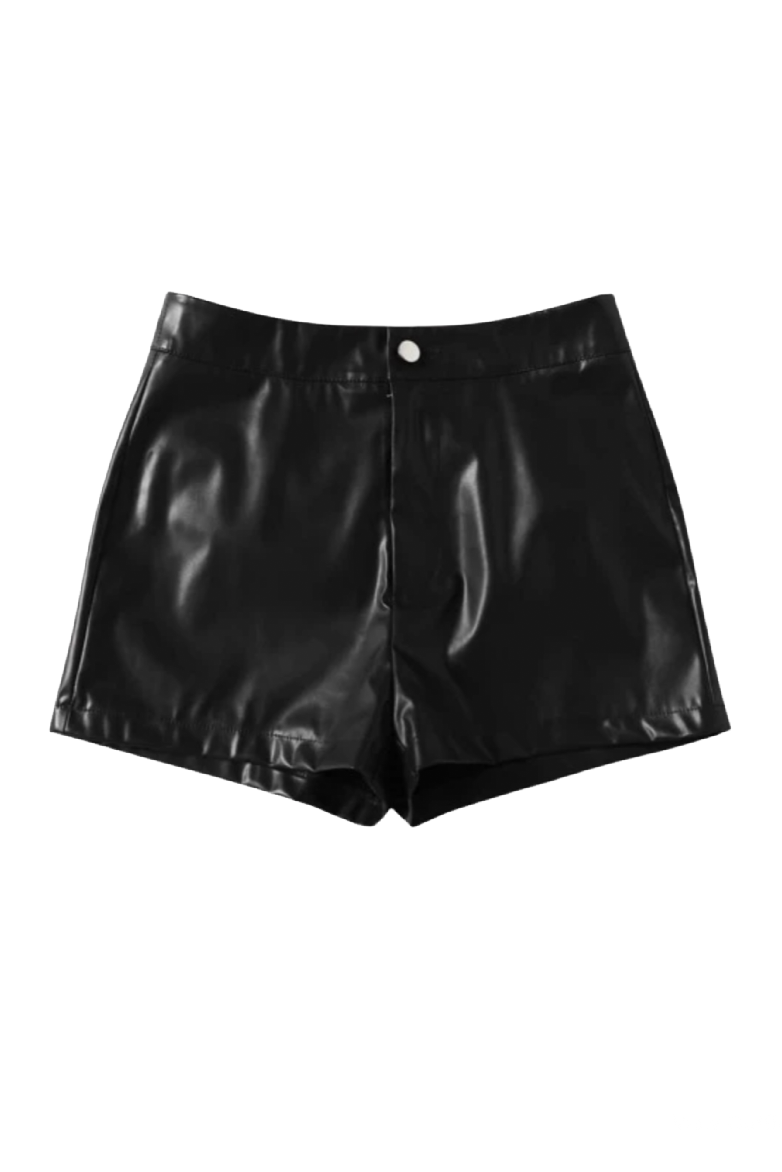 Hottie Faux Leather Shorts (Black)