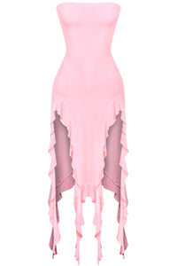 Raja Midi Ruffle Dress (Pink)