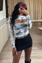 Load image into Gallery viewer, Kamila Mesh Long Sleeve Top (Blue Multi)