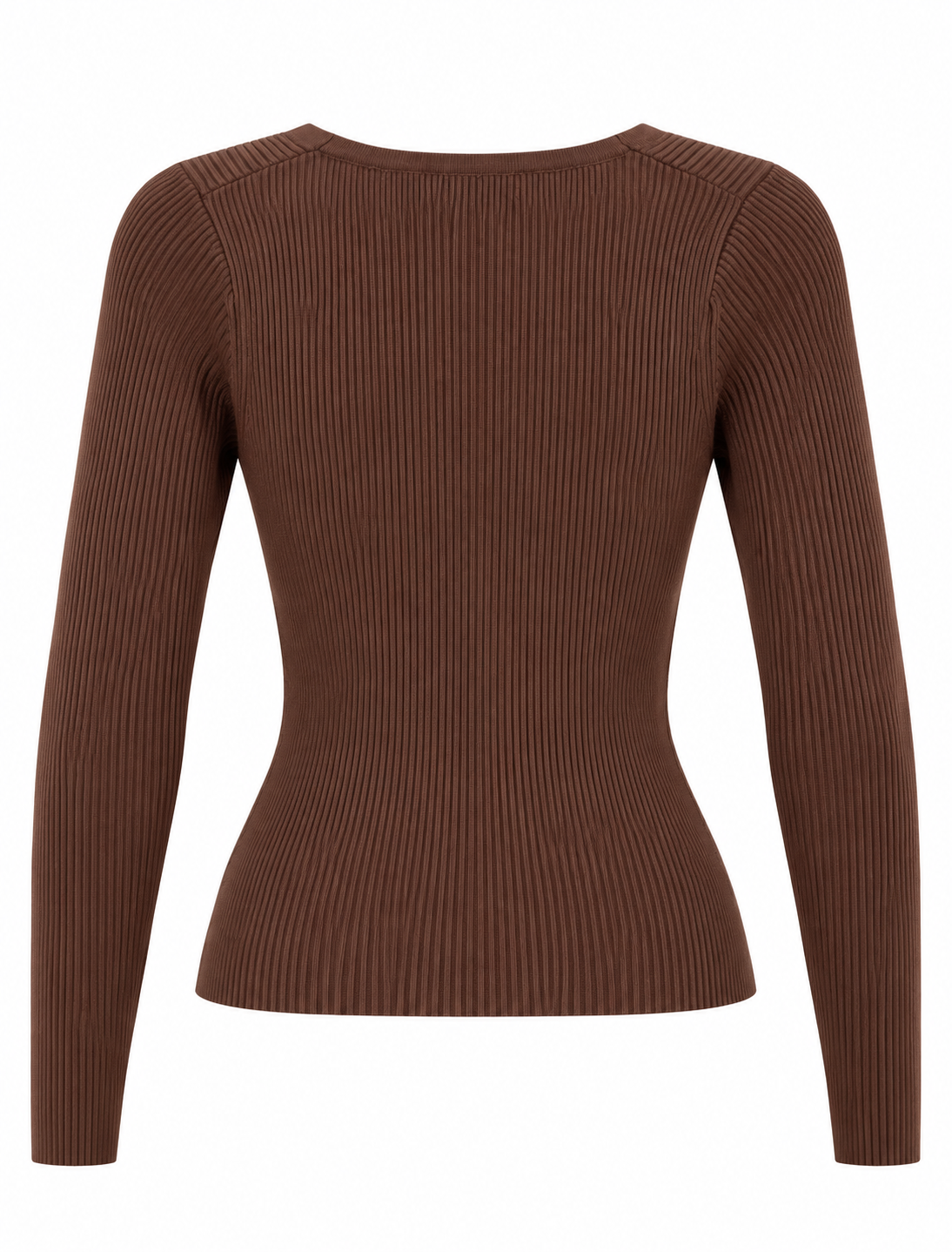 Velma V Neck Button Up Top (Brown)