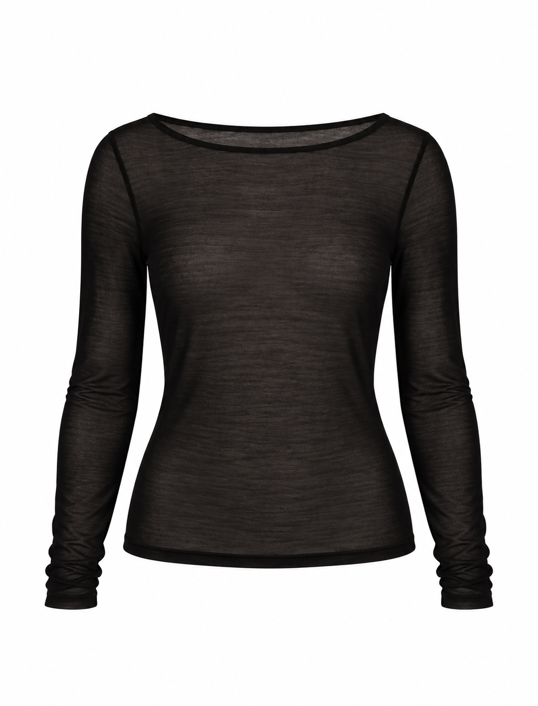 Raquella Sheer Long Sleeve Top (Black)