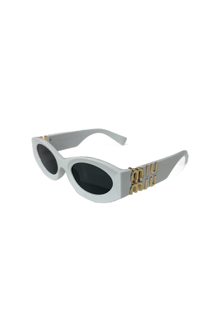 Mi Mi Oval Sunnies (White)