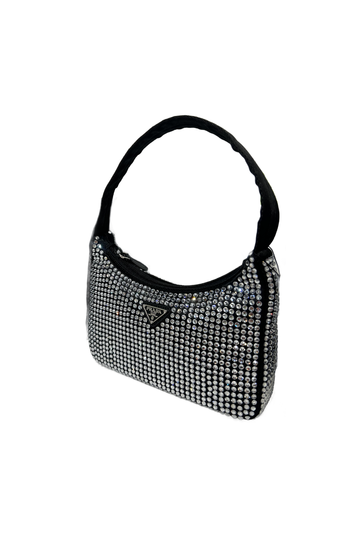 Rada Rhinestone Shoulder Bag (Silver/Black)