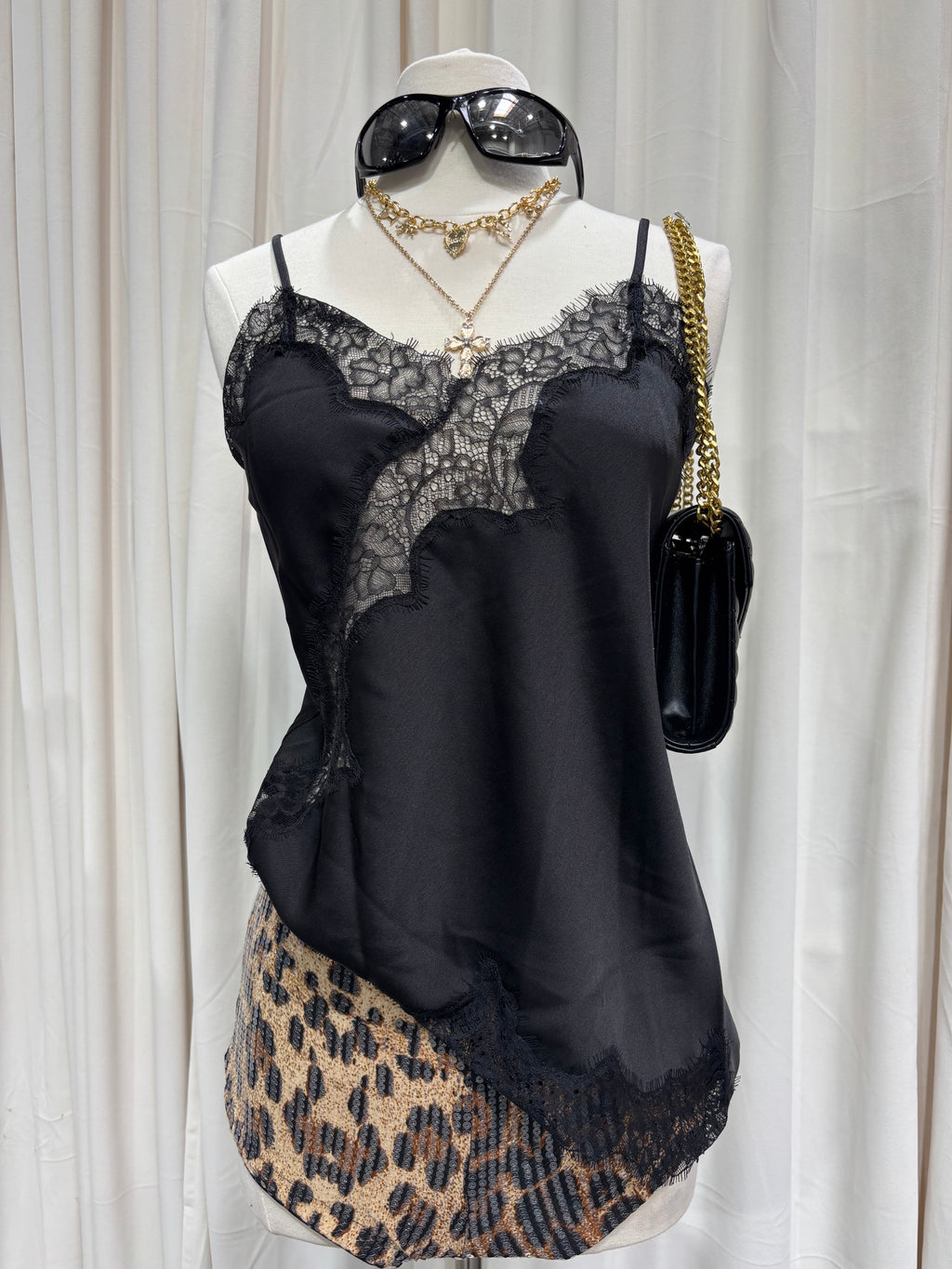 Selinne Satin Top (Black)