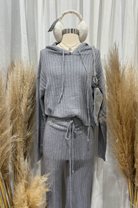 Kyree Knit Long Sleeve Pants Set (Heather Grey)