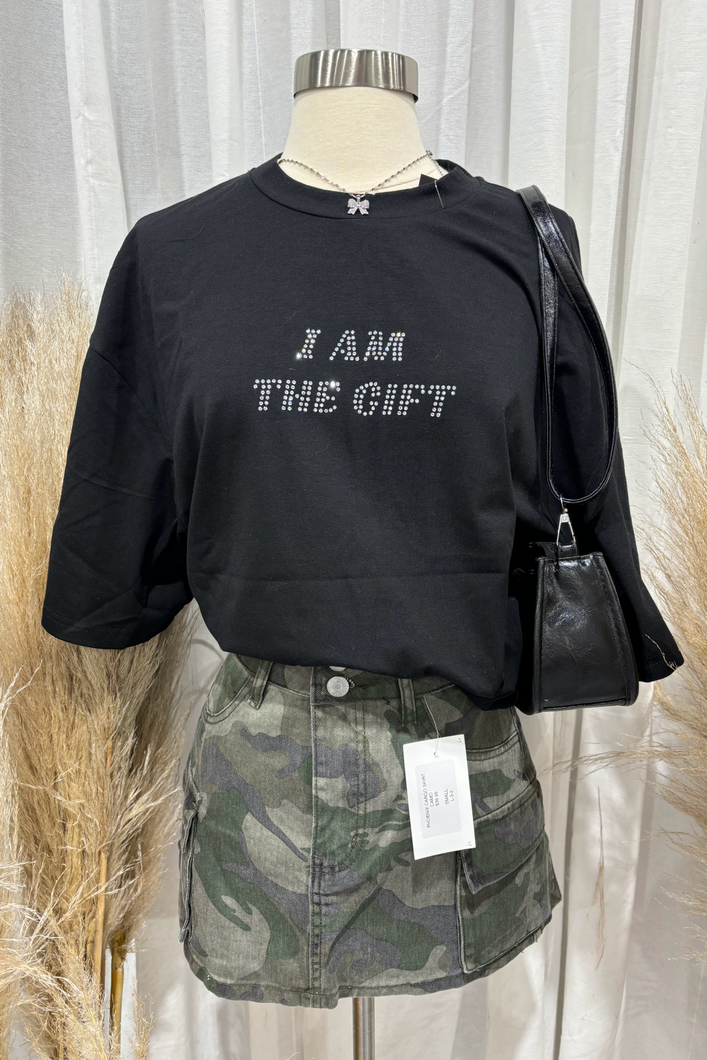 I Am The Gift Oversized Top (Black)