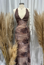 Load image into Gallery viewer, Moore Halter Mesh Maxi Dress (Taupe Nude)