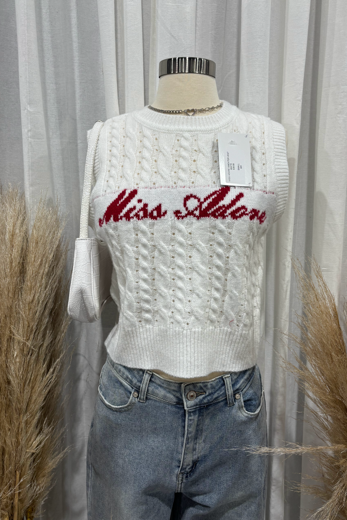 Miss Adore Sweater Vest (White)