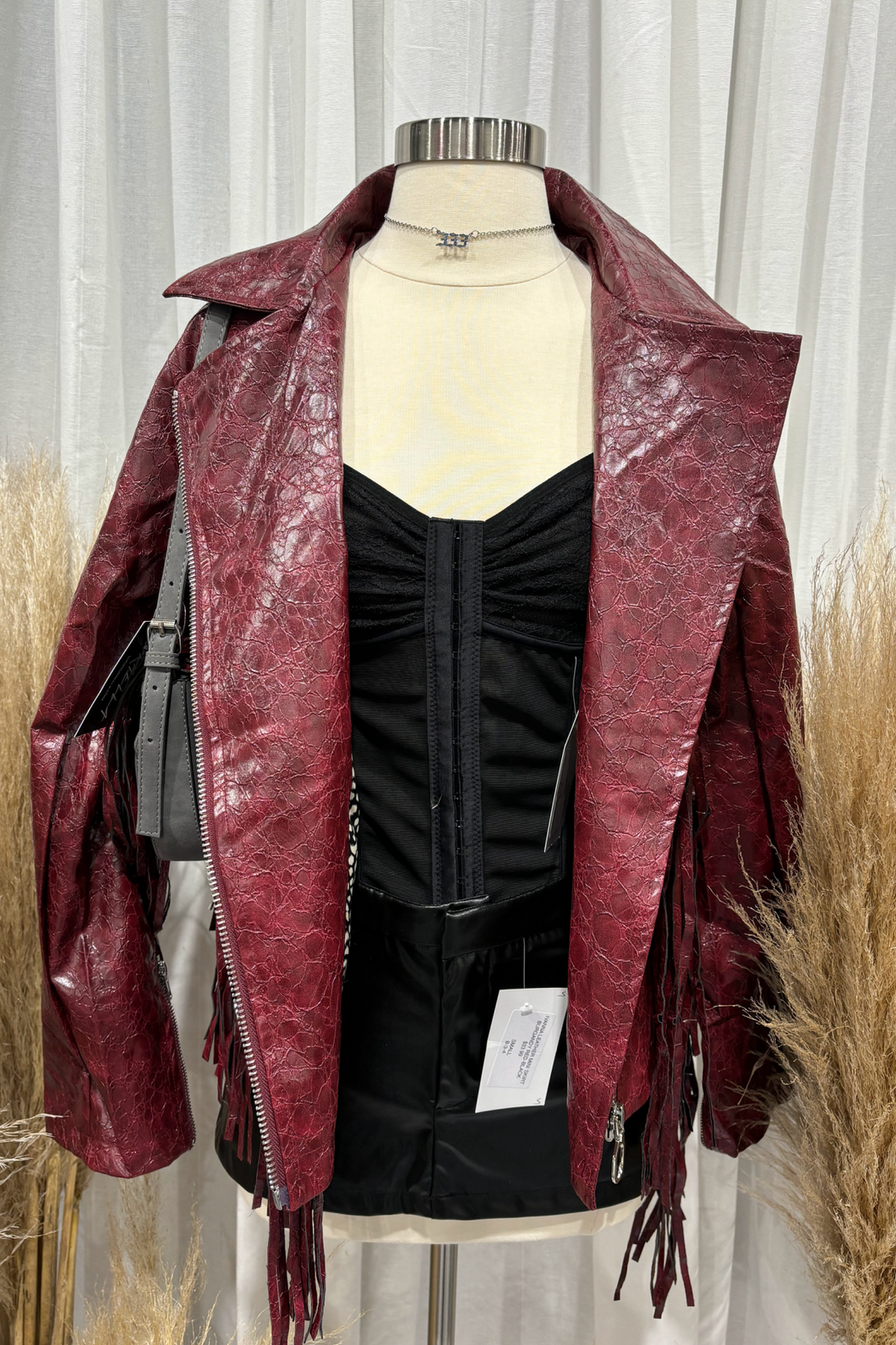 Lester Leather Jacket (Wine Red)