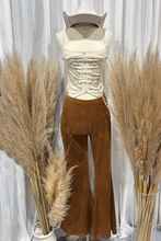 Load image into Gallery viewer, Marquez Suede Flare Pants (Camel Brown)