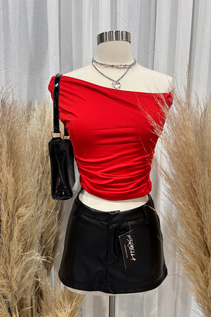 Alexa Asymmetrical Top (Red)