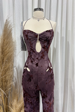 Load image into Gallery viewer, Faith Floral Mesh Jumpsuit (Plum Purple)