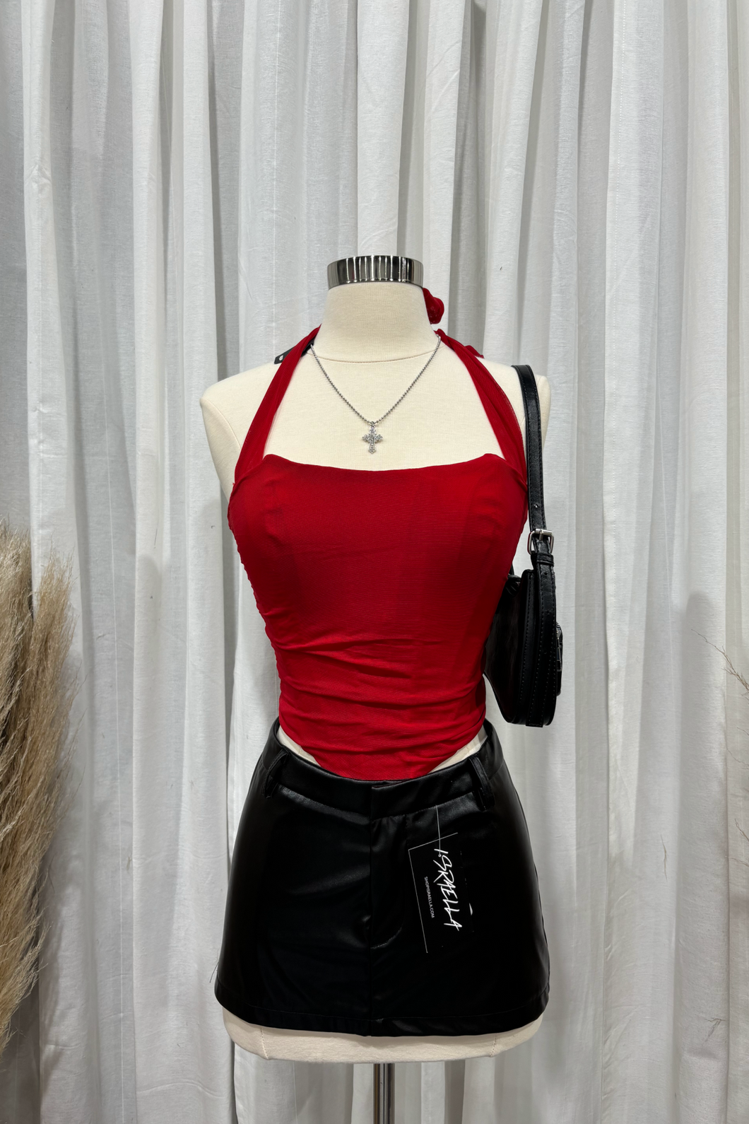 Ivanna Leather Mini Skirt (Black)
