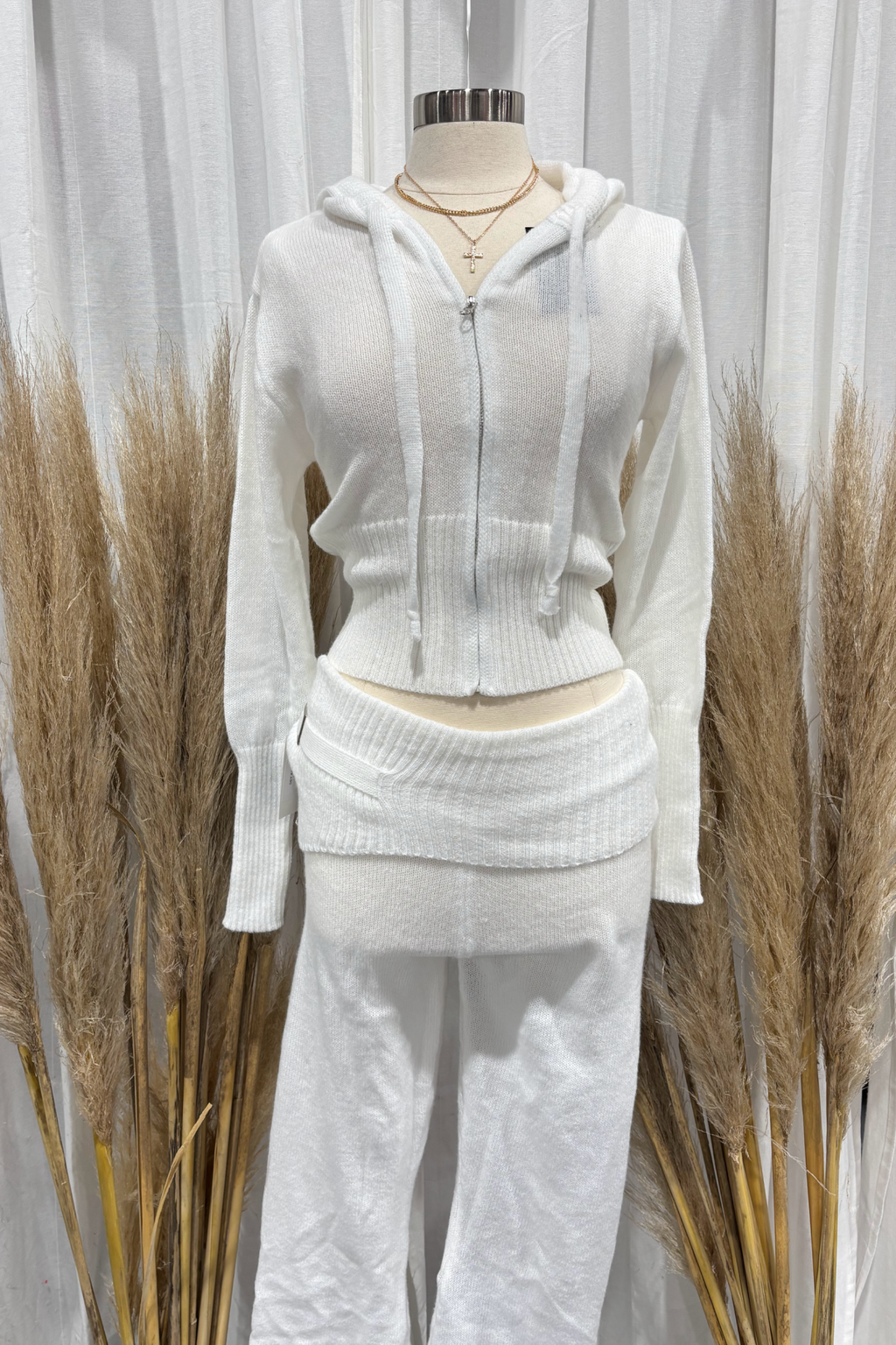 Emme Long Sleeve Pants Set (White)