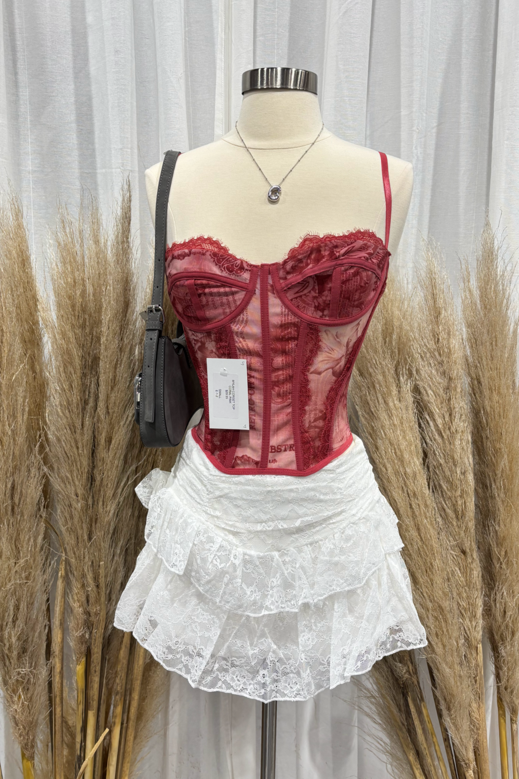 Annie Lace Mini Skirt (White)
