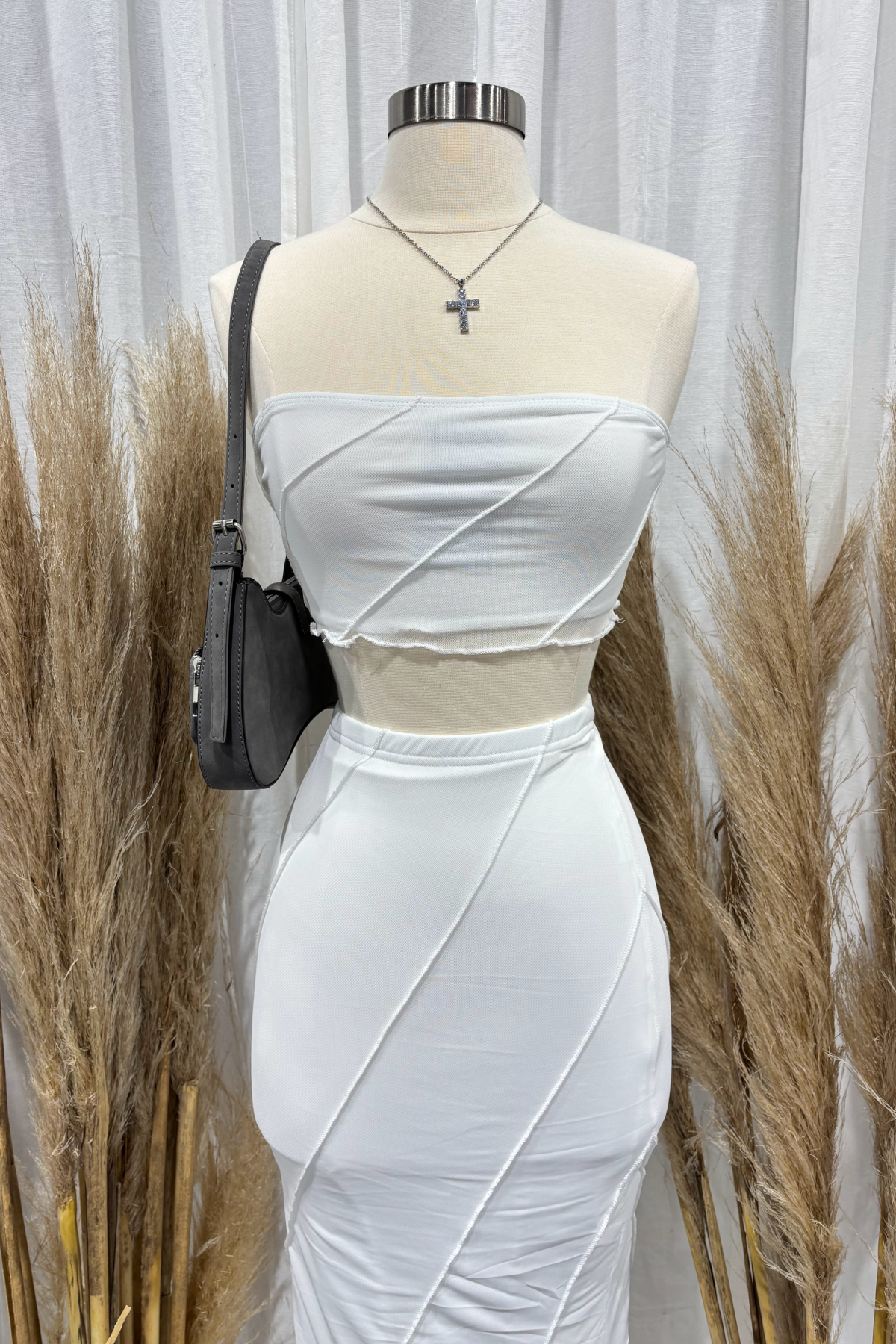Nadia Maxi Skirt Set (White)