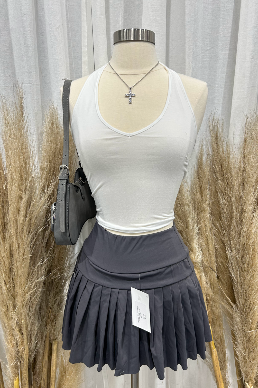 Millan Tennis Skirt (Charcoal Grey)
