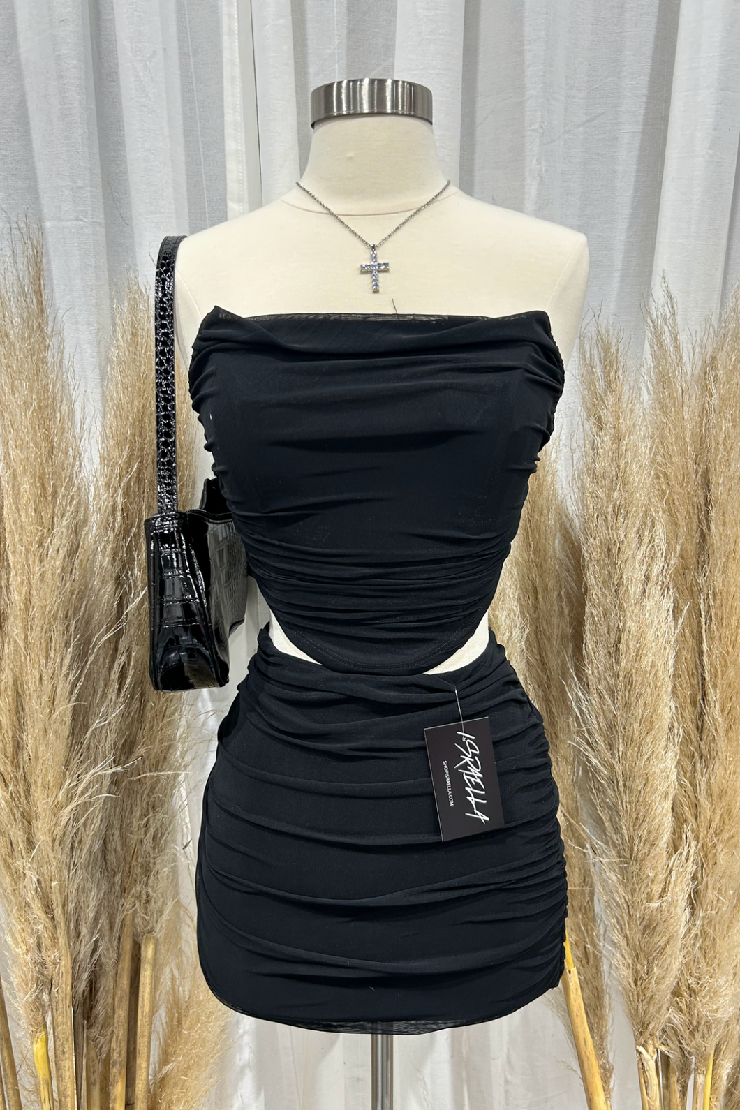 Heavenly Mesh Skirt Set (Black)