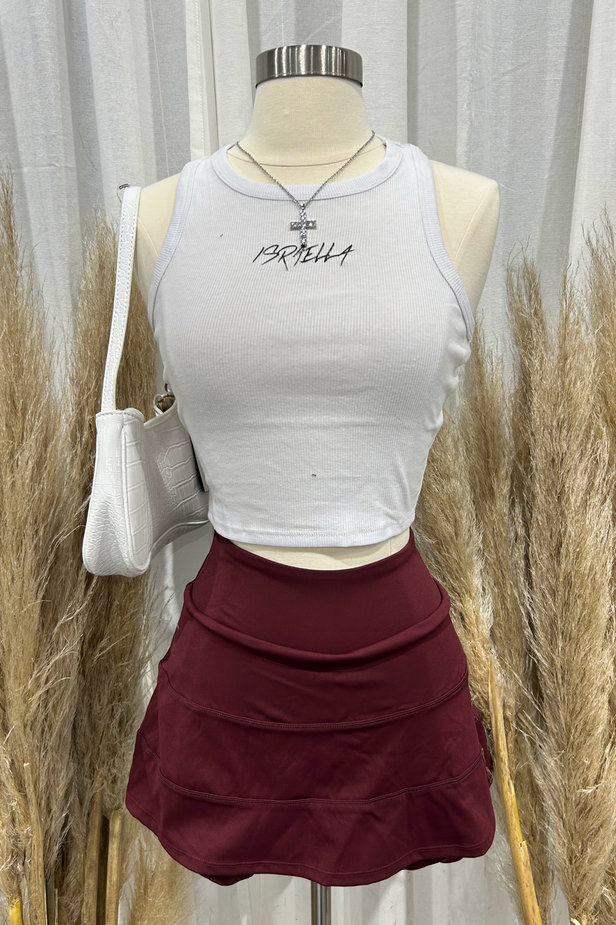 Dani Tennis Skirt (Burgundy)