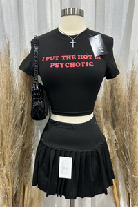 Bridget Pleated Mini Skirt (Black)