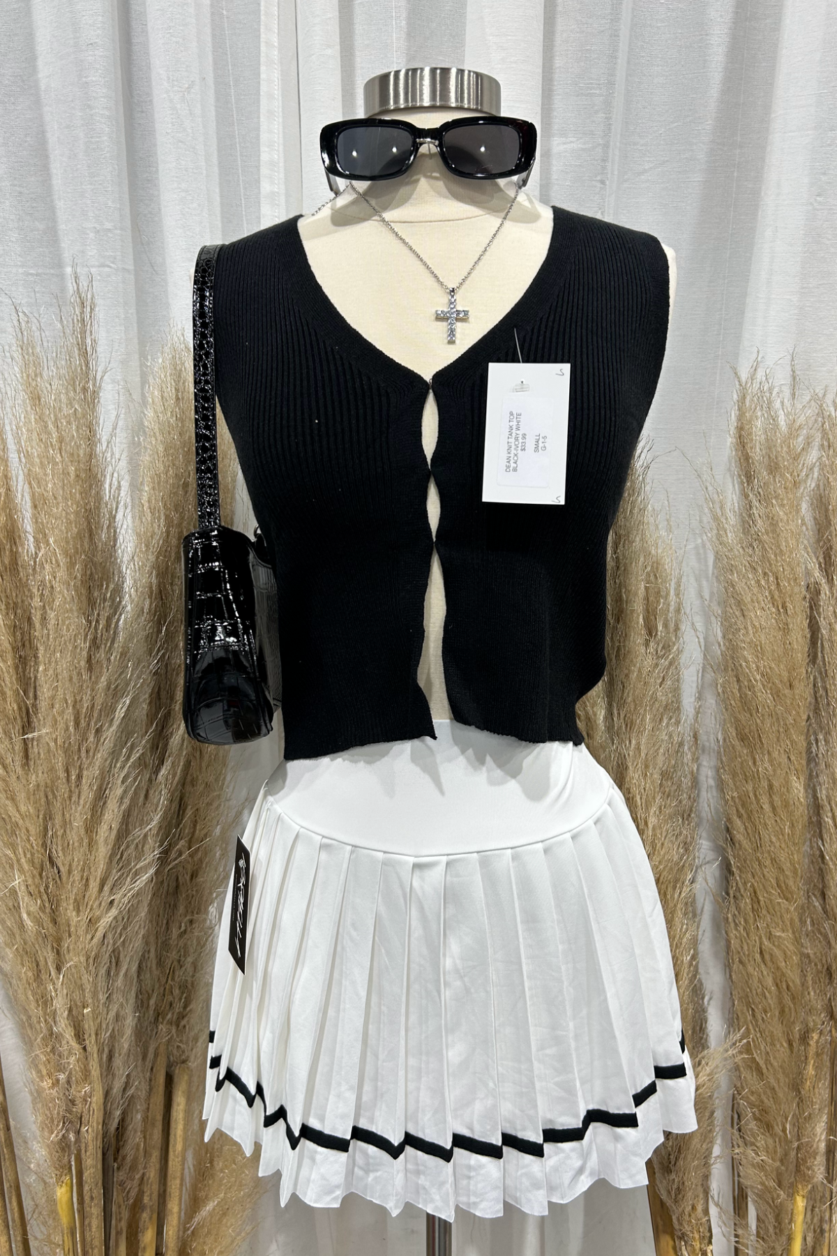 Rivera Pleated Tennis Skirt (White)