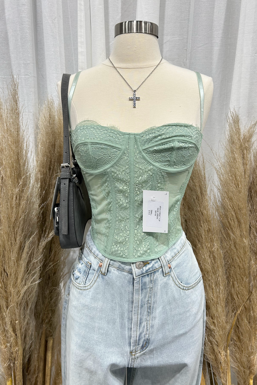 Aria Corset Top (Sage Green)