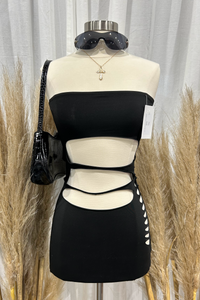 Aislinn Cutout Mini Dress (Black)