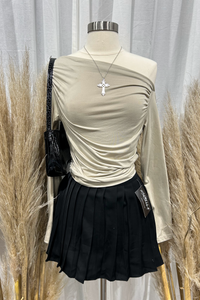 Bev Pleated Skirt (Black)