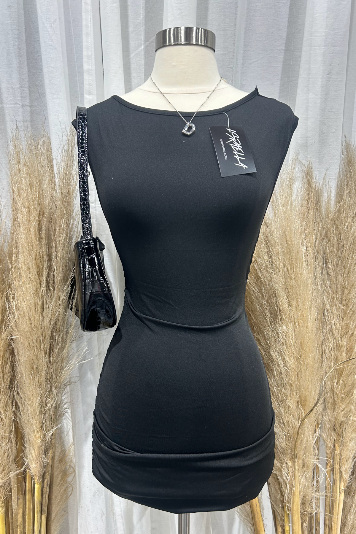 Kylie Open Back Dress (Black)