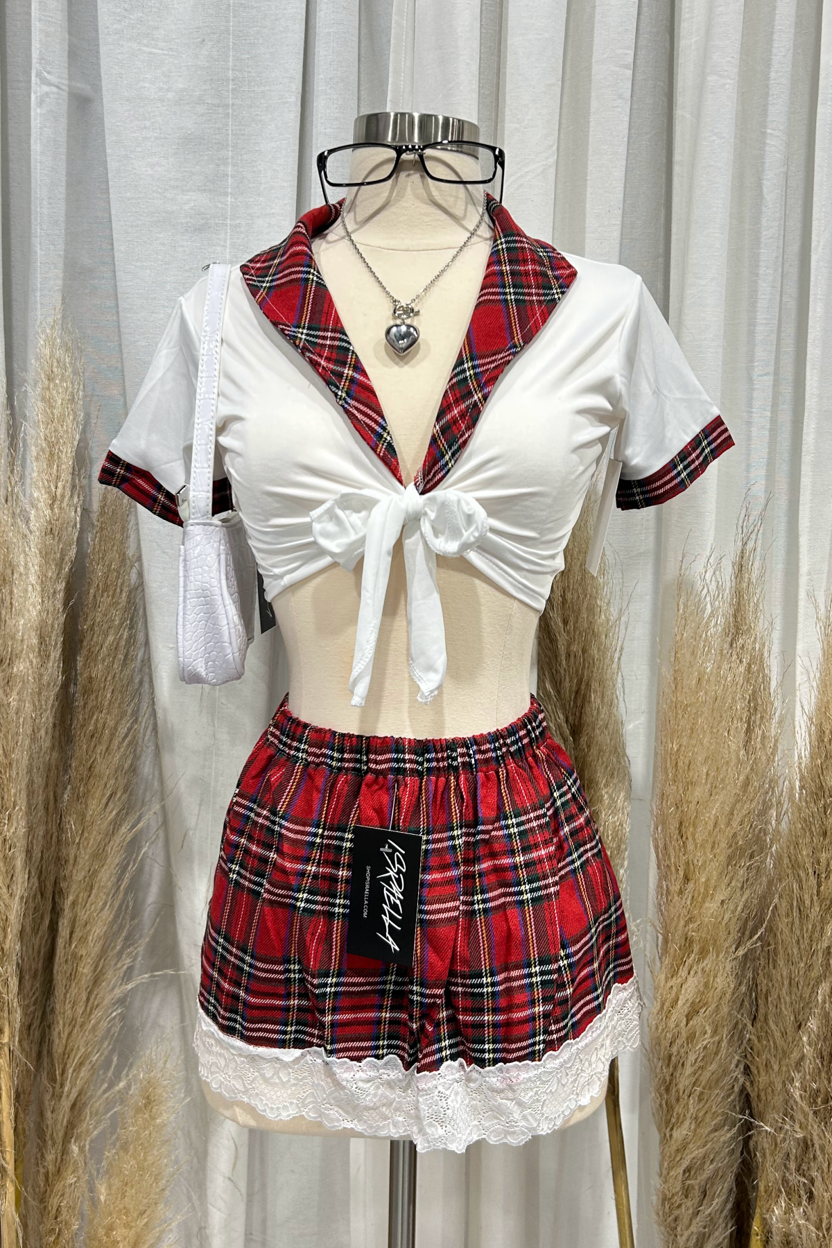 School Girl Costume (White/Red)