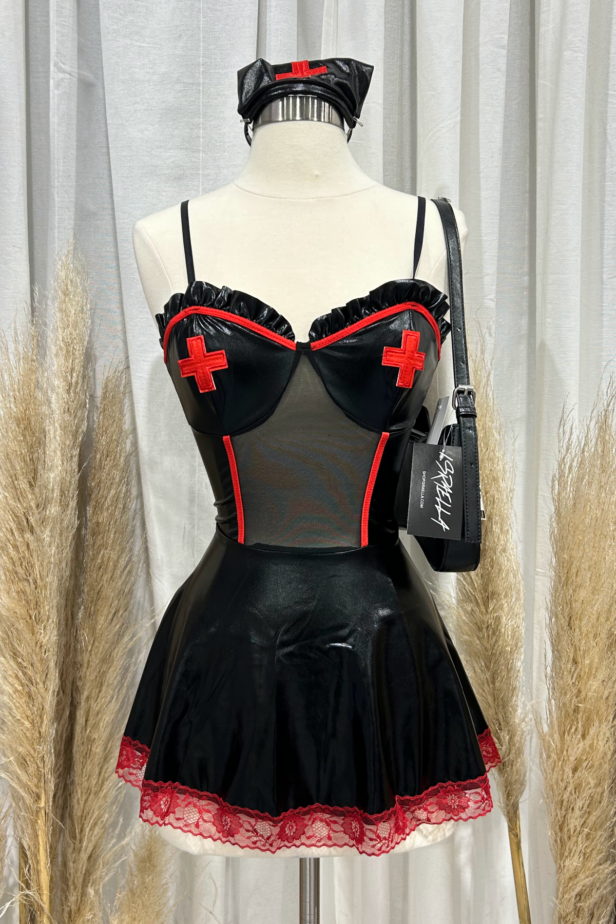 Leather Nurse Costume (Black)