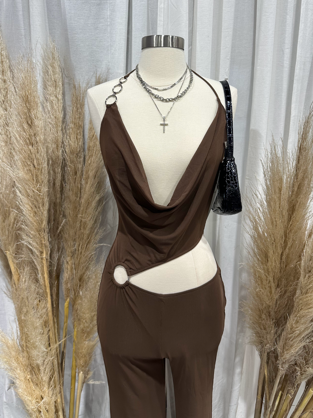 Euphoria Mesh Jumpsuit (Brown)