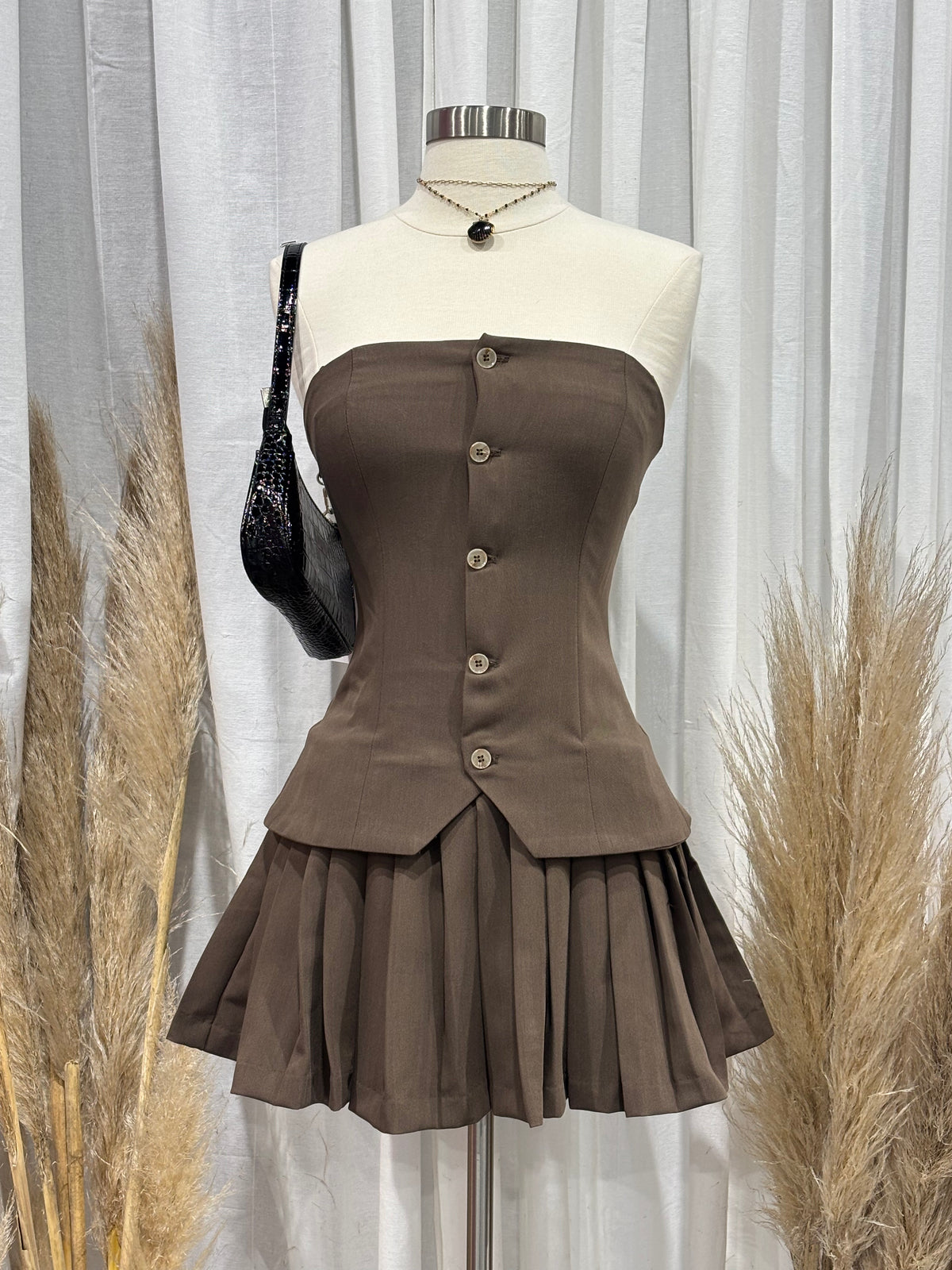 Morgan Tube Mini Dress (Mocha)