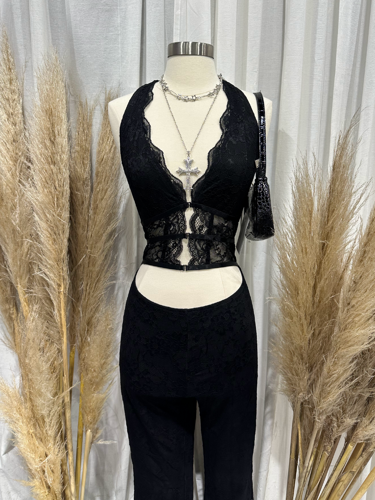 Mylah Lace Jumpsuit (Black)