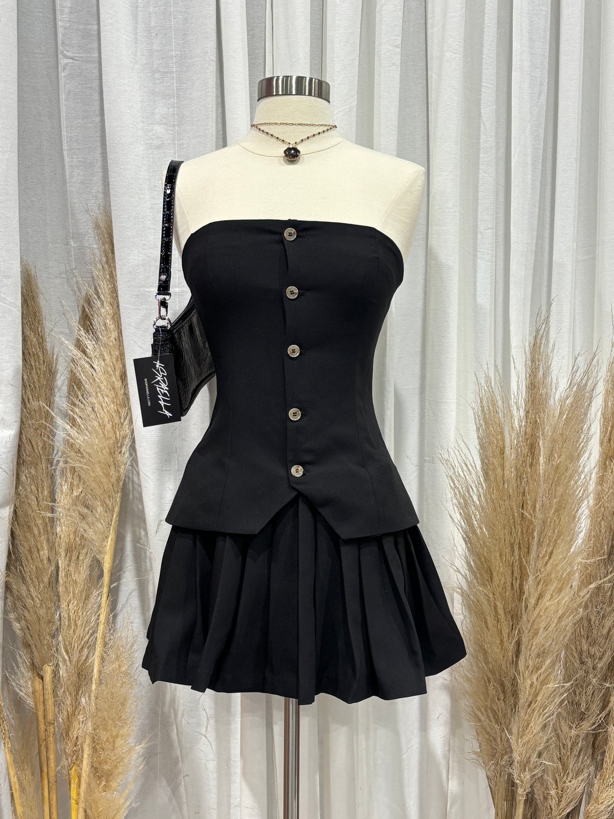 Morgan Tube Mini Dress (Black)