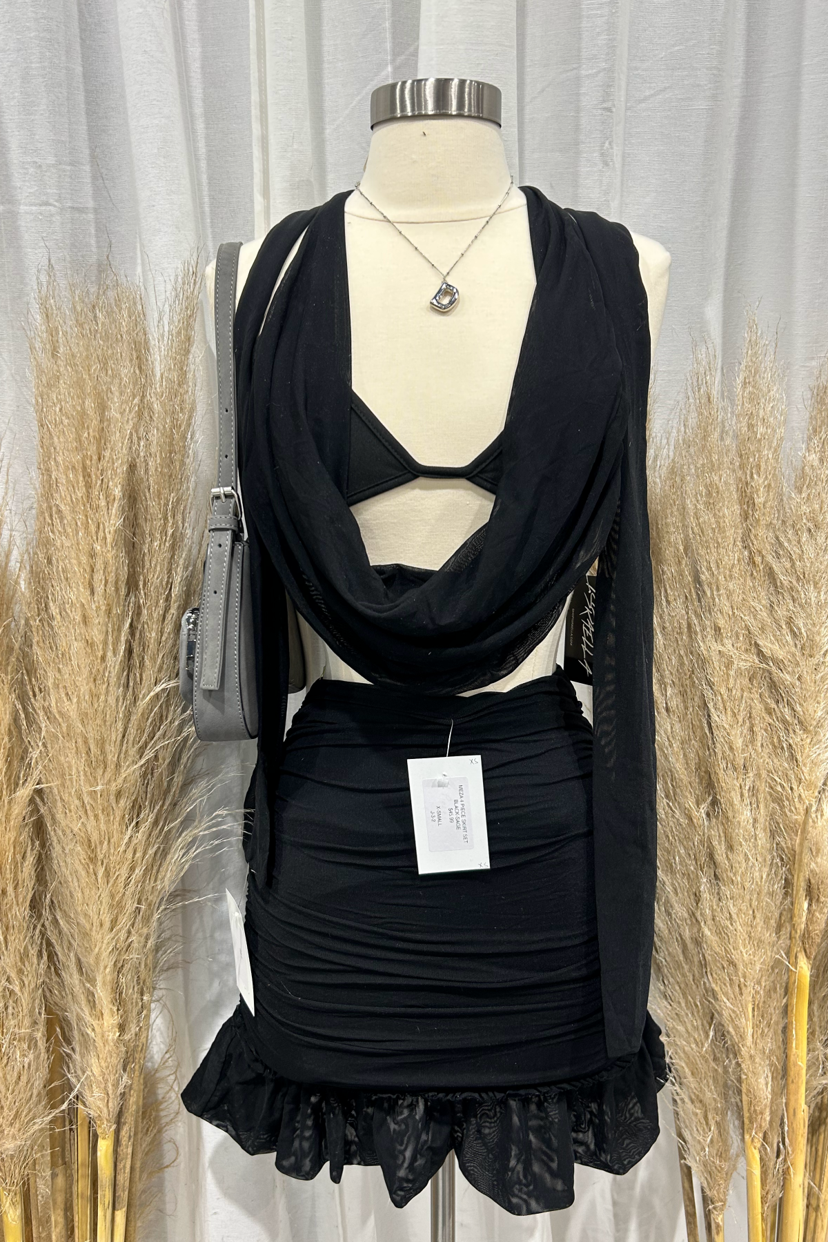 Meza 4 Piece Skirt Set (Black)