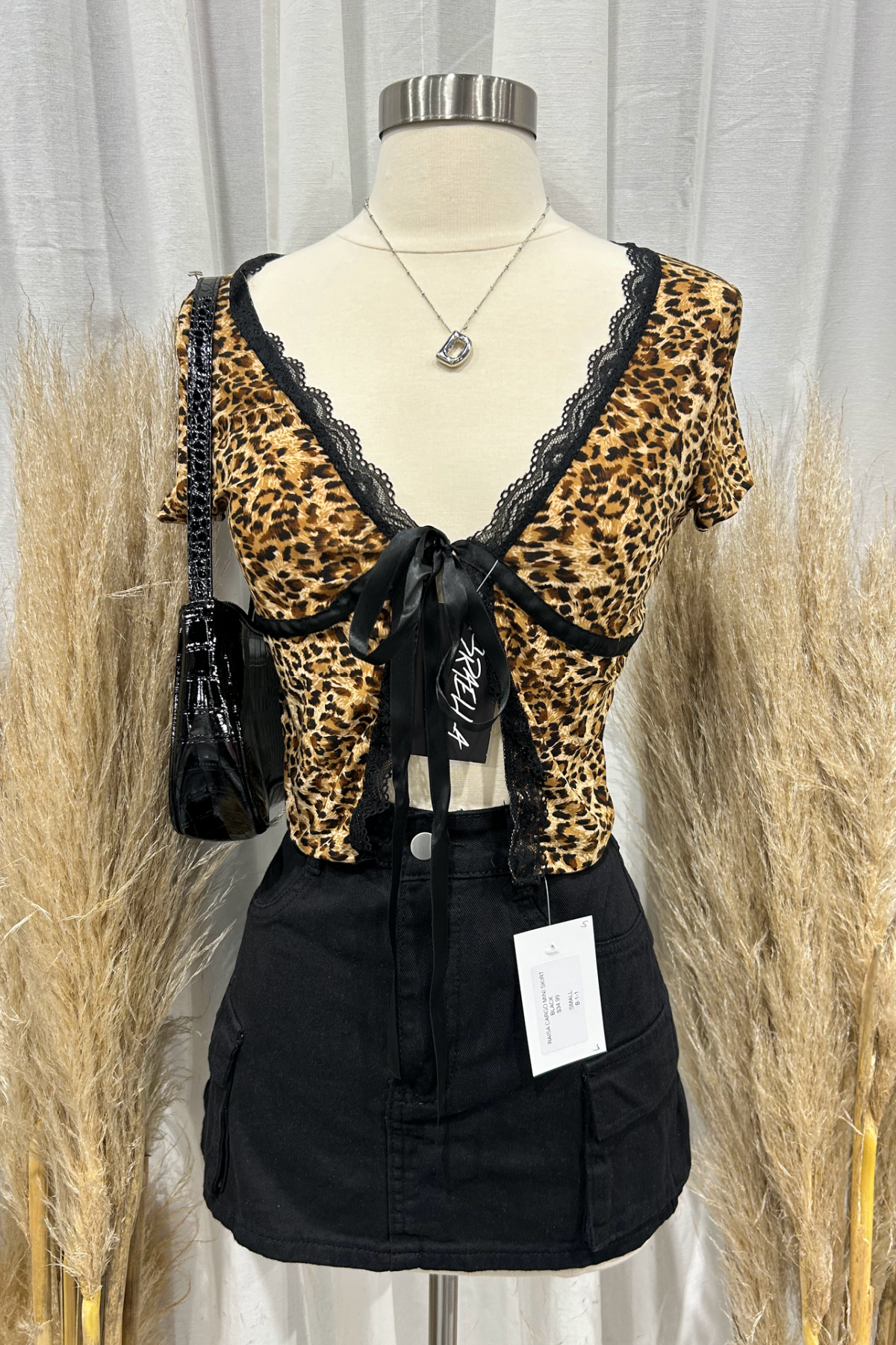 Vania Leopard Tie Front Top (Brown Multi)