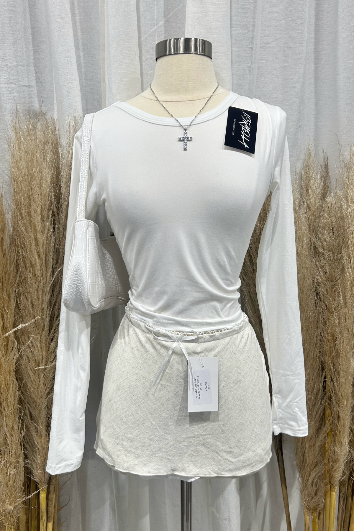 Kamara Mini Skirt (Ivory White)