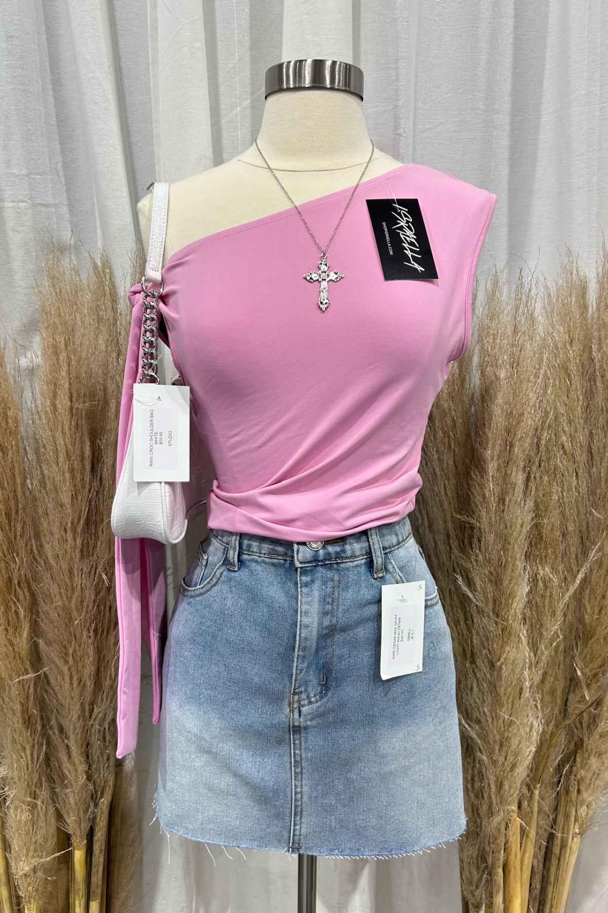 Karla Asymmetrical Top (Baby Pink)