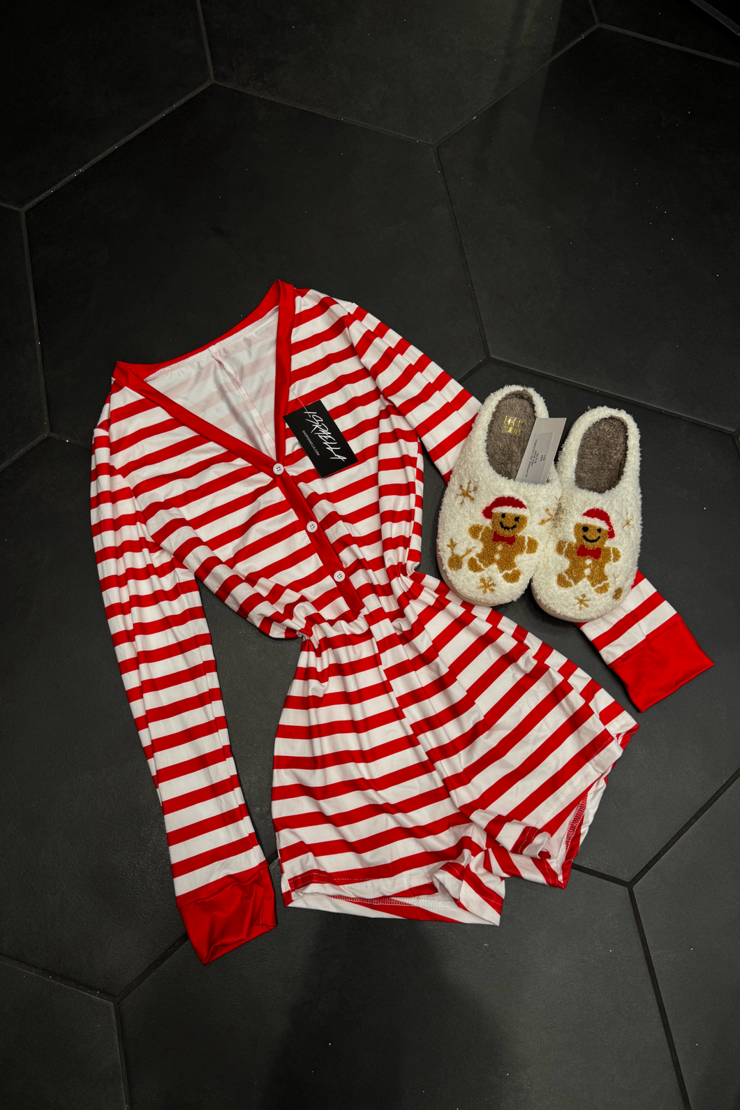 Waldo Christmas Pj Romper (Red/White)