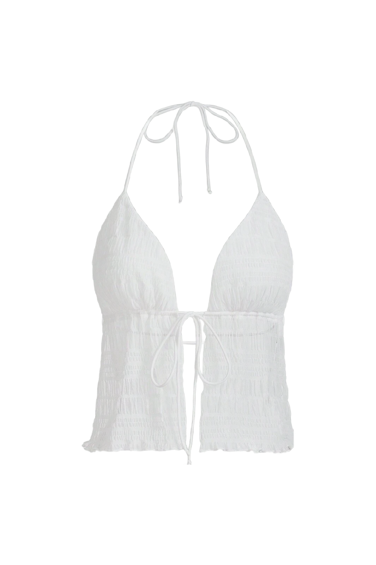 Sunny Mesh Halter Top (White)