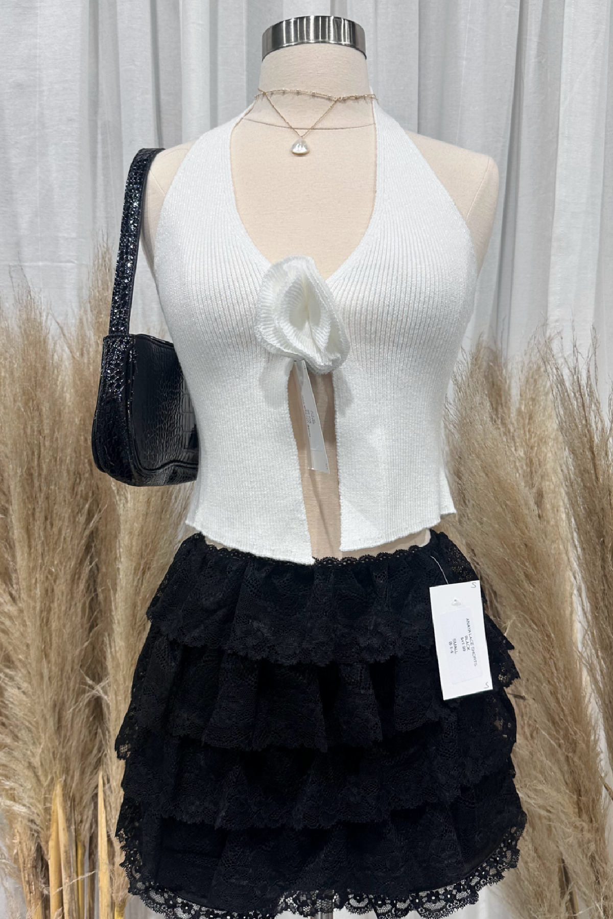 Rose Halter Top (White)