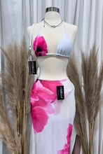 Load image into Gallery viewer, Blossom Bikini Skirt Set (White/Pink)