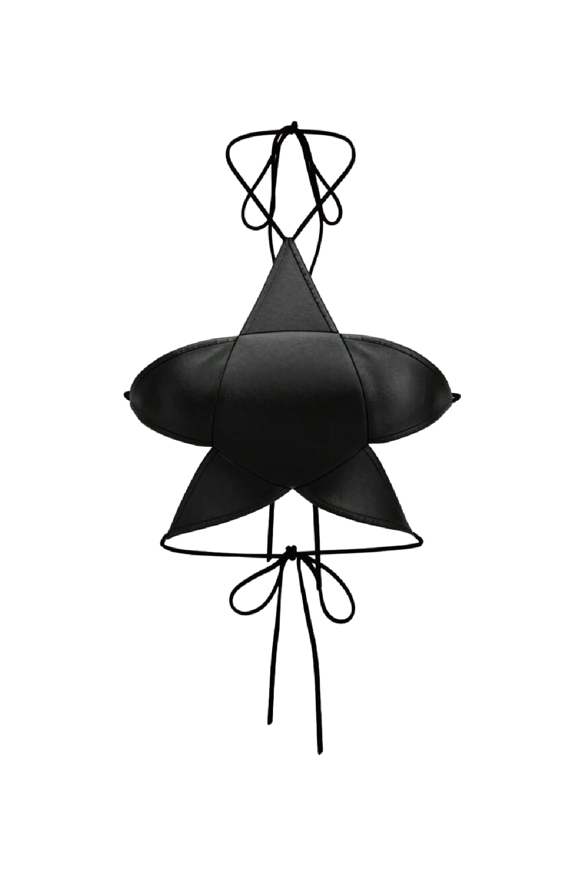Starlet Leather Halter Top (Black)