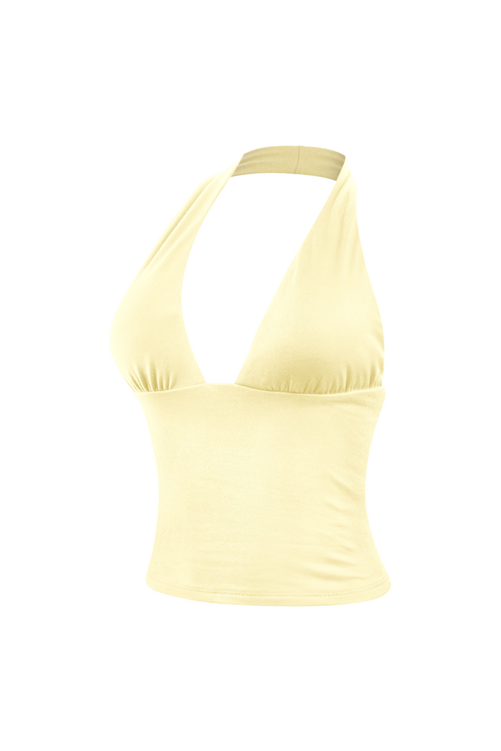 Nicole Halter Top (Light Yellow)