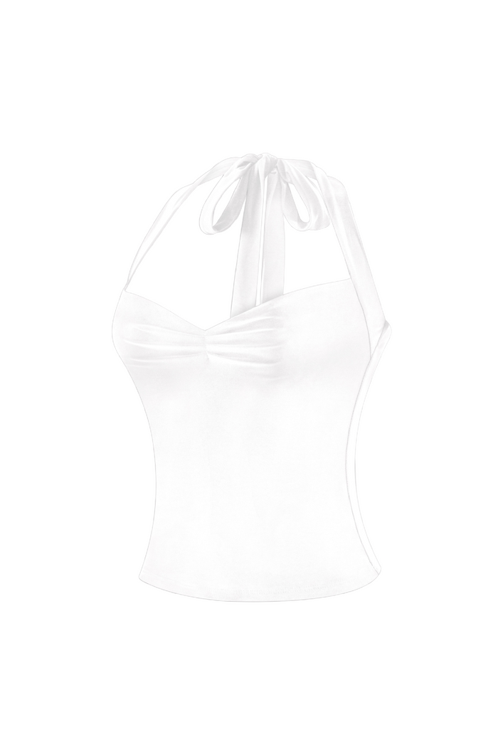 Eliza Halter Top (White)