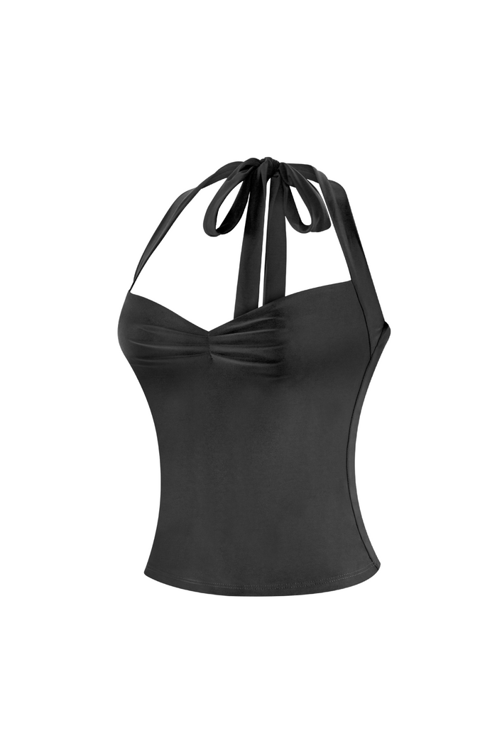 Eliza Halter Top (Black)