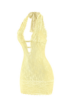 Load image into Gallery viewer, Esther Lace Mini Dress (Light Yellow)