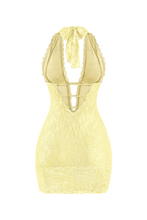 Load image into Gallery viewer, Esther Lace Mini Dress (Light Yellow)