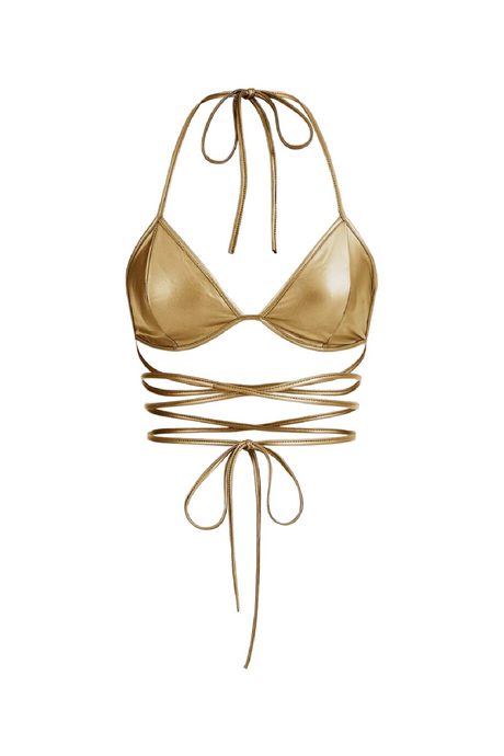 Ren Backless Halter Top (Gold)